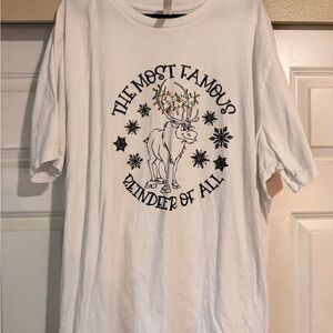 Bella Canvas White Reindeer Graphic Tee